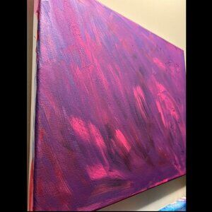 Purple Abstract Art on 11”x14” Canvas